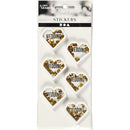 Shaker stickers wit/goud 38 x 32 x 4 mm 6 stuks