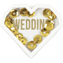 Shaker stickers wit/goud 38 x 32 x 4 mm 6 stuks