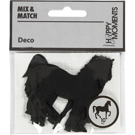 silhouette paard zwart 60 x 64 mm 10 stuks