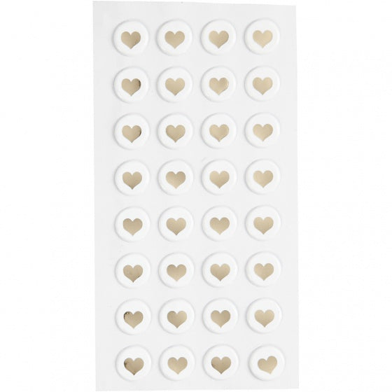 stickers hartjes goud 14 x 2 mm 32 stuks