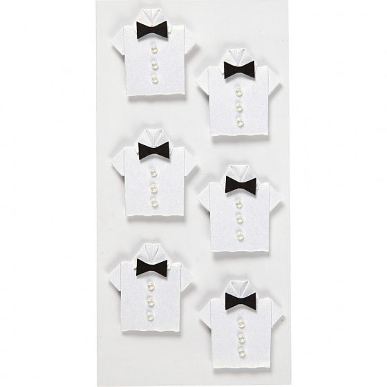 stickers wit 33 x 35 mm 6 stuks