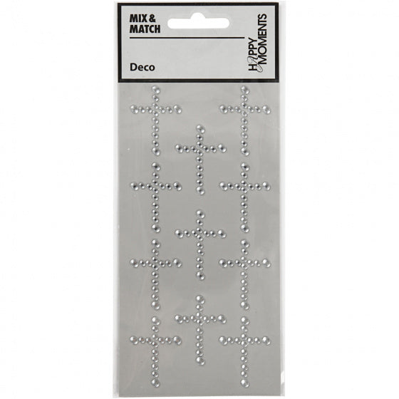 strasstenen kruis zilver 35 x 25 mm 11 stuks