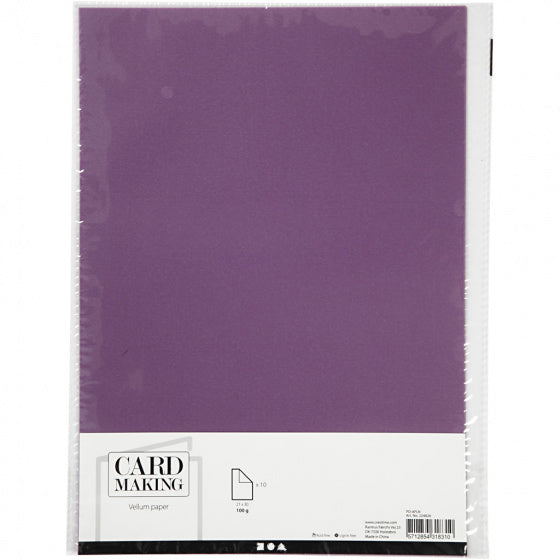 Vellumpapier A4 Paars, 10 Vellen