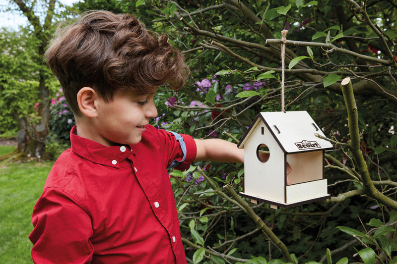 2-in-1 vogelhuisje Scout 19,5 cm hout naturel