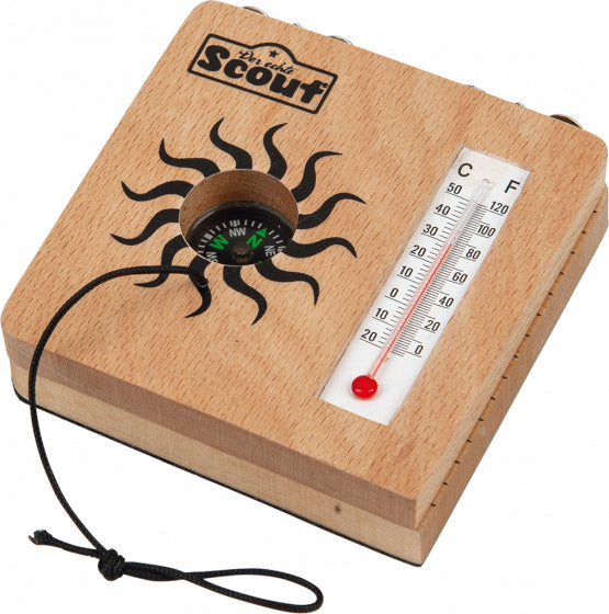 4-in-1 zonneklok Scout junior 8 cm hout naturel