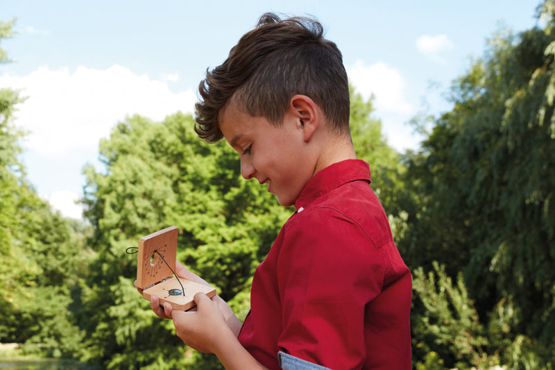 4-in-1 zonneklok Scout junior 8 cm hout naturel