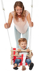 baby schommelzitje Bambini 45 cm hout rood/wit