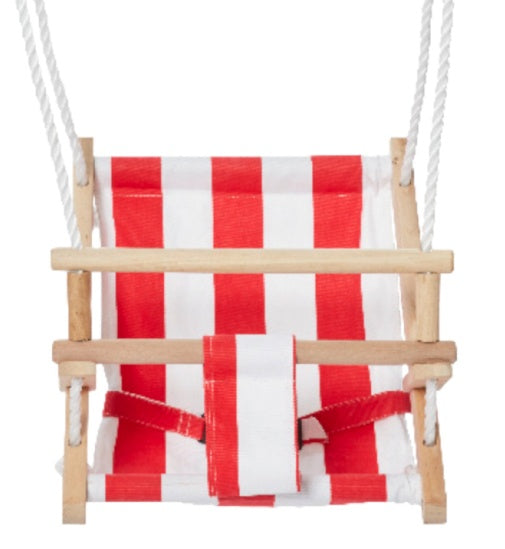 baby schommelzitje Bambini 45 cm hout rood/wit