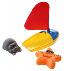 badbootje geel/rood 14 cm met 2 dieren