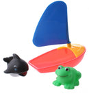 badbootje roze/blauw 14 cm met 2 dieren