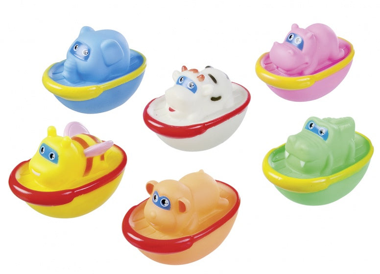 badbootjes dieren 6 stuks multicolor 7 cm