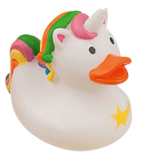 badeend eenhoorn wit 9 cm