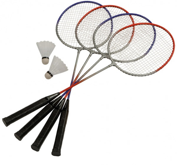 badmintonset 65 cm grijs/blauw 10-delig
