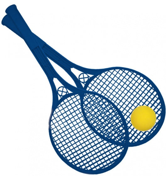 Beach Ball rackets 2 stuks en bal 54 cm blauw