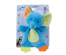 bijtring knuffel olifant 22 cm pluche blauw