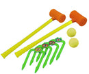 croquetspel 54 cm geel/oranje/groen 8-delig