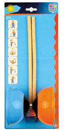 diabolo met aluminium as 12 cm blauw/oranje