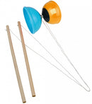 diabolo met aluminium as 12 cm blauw/oranje