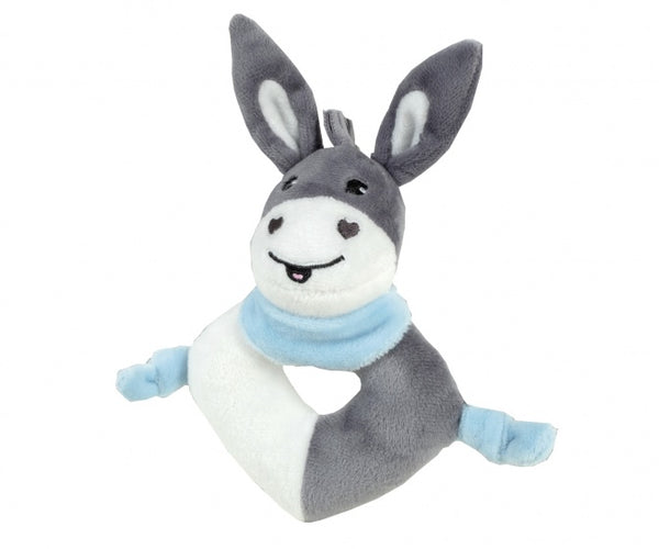 grijpring ezel grijs/blauw 15 cm