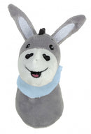 grijpspeelgoed ezel grijs/blauw 13 cm