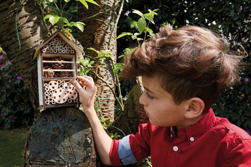 insectenhotel Scout 16 x 28 cm hout naturel/bruin