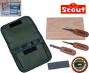 kerfset Scout junior 10,5 cm bruin/zilver 6-delig