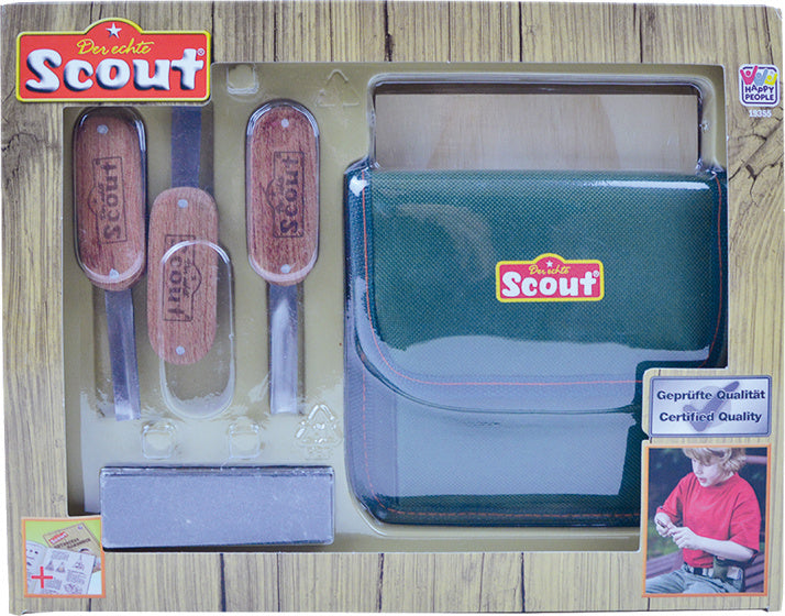 kerfset Scout junior 10,5 cm bruin/zilver 6-delig