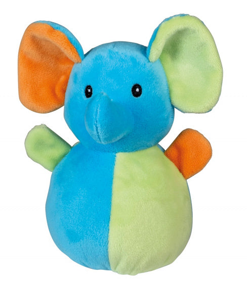 knuffelrammelaar olifant 15 cm pluche blauw/groen