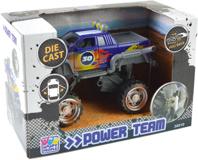 monstertruck Power Team 19 cm die-cast blauw/grijs