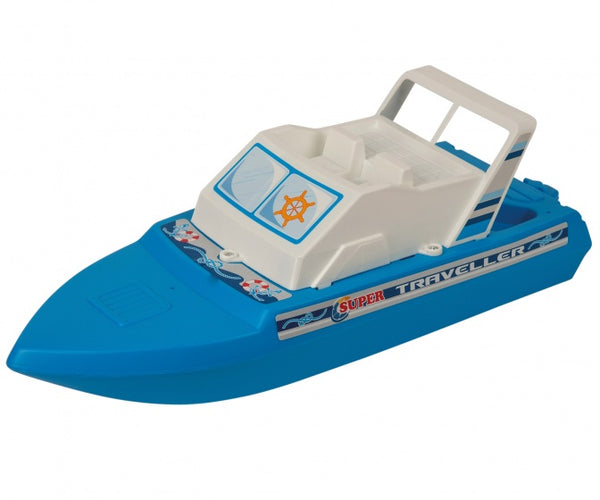 motorjacht 40 cm wit/blauw