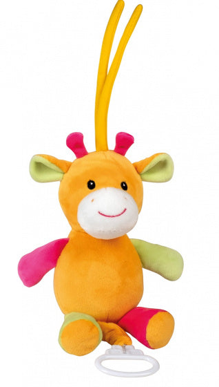 muziekknuffel giraf 18 cm pluche oranje