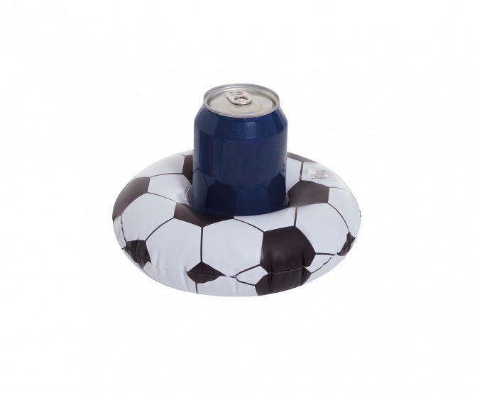 opblaasbare bekerhouder Voetbal 20 cm zwart/wit