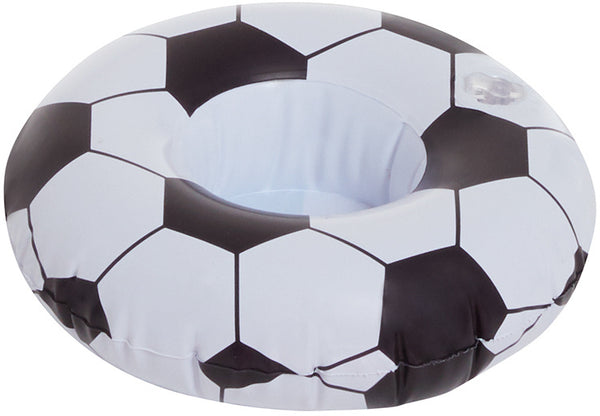 opblaasbare bekerhouder Voetbal 20 cm zwart/wit