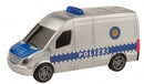 politiebus met licht en geluid 15 cm blauw