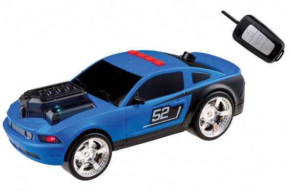 raceauto Key Racer licht en geluid 28 cm blauw