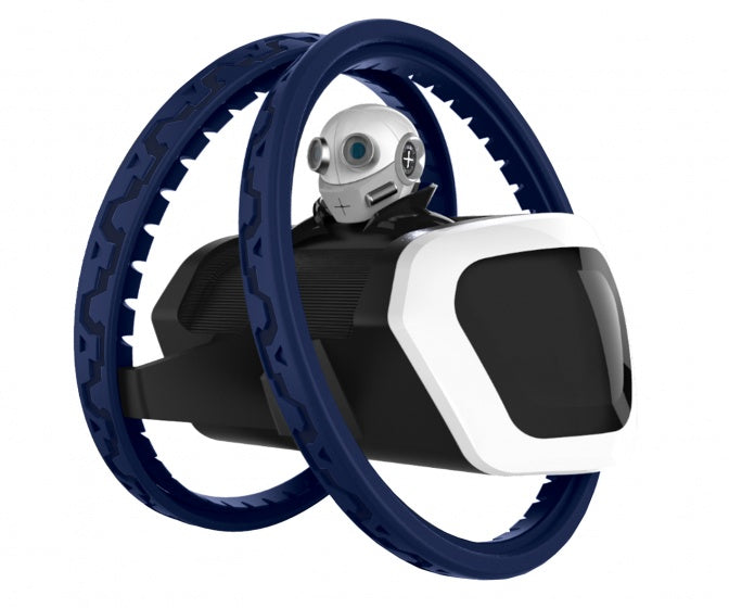 RC SpaceBall actie/stuntvoertuig 12 cm blauw/zwart