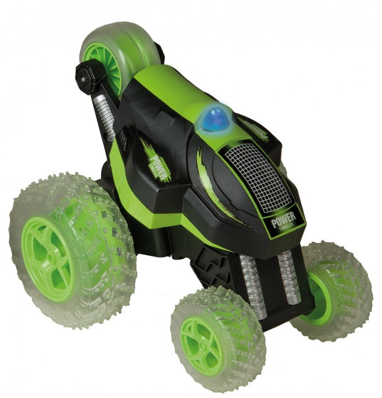 RC stuntauto met verlichting 17 cm zwart/groen