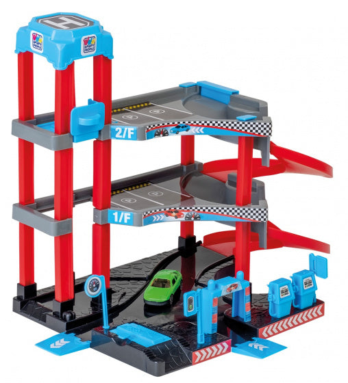 speelset parkeergarage 35 x 25 x 30 cm rood/blauw