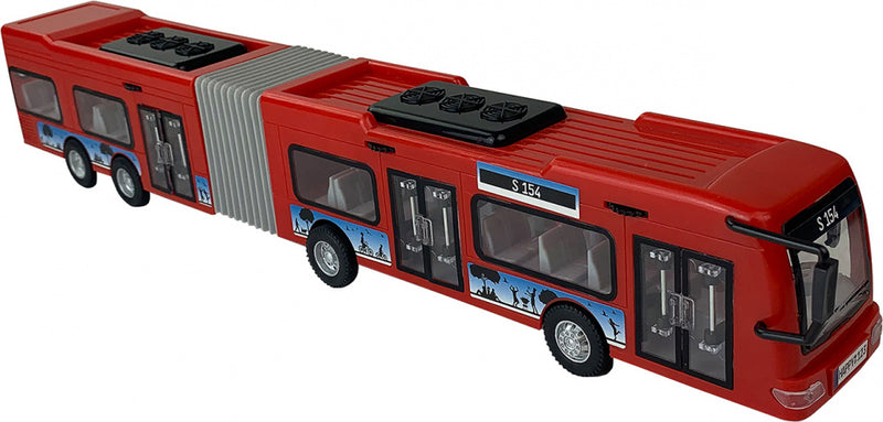 stadsbus Power Team 45 x 6 cm rood/grijs/zwart