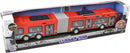stadsbus Power Team 45 x 6 cm rood/grijs/zwart