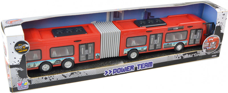 stadsbus Power Team 45 x 6 cm rood/grijs/zwart