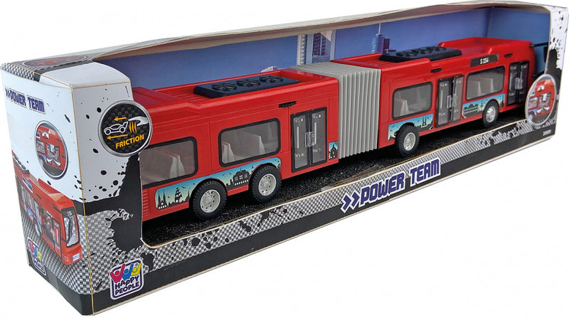 stadsbus Power Team 45 x 6 cm rood/grijs/zwart