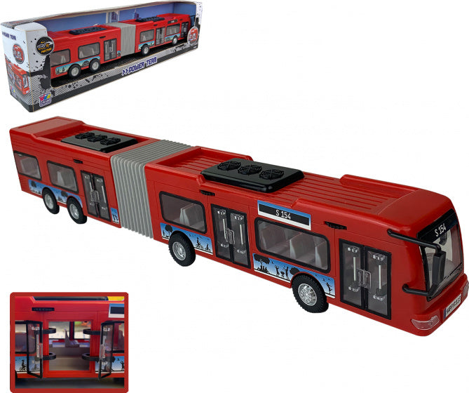 stadsbus Power Team 45 x 6 cm rood/grijs/zwart