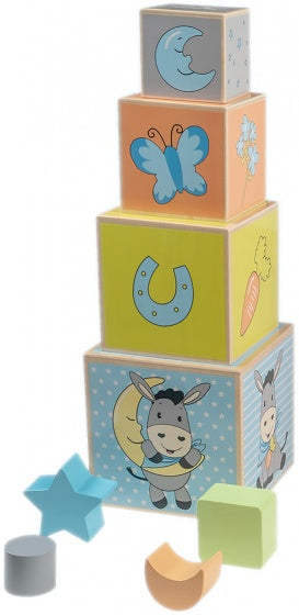 stapelblokken ezel 8-delig blauw