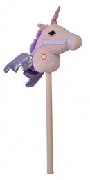 Stokpaardje met geluid roze 68 cm