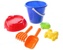strandspeelgoed set in emmer 20 cm 6-delig blauw