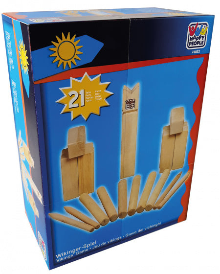 vikingschaakspel 25 cm hout naturel 21-delig