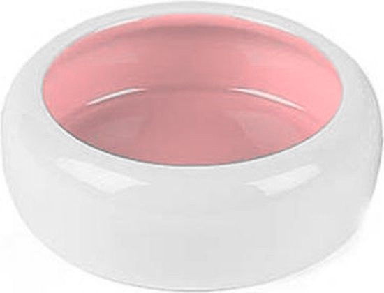 Happy Pet Drinkbak Tegen Morsen Wit / Roze 200 ML 11X11X4,5 CM