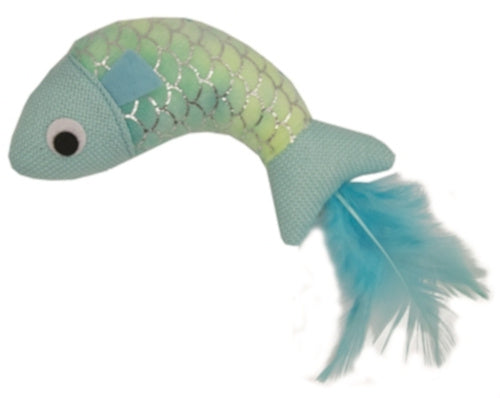 Zzzhappy Pet Mermaid Vis Met Veren Blauw 13X10X3CM