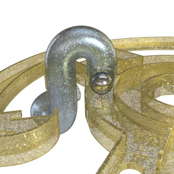 doolhofspel 3D Perplexus junior 25 cm goud/transparant